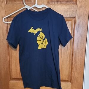University Of Michigan Basketball Mens Shirt with Maize Graphic